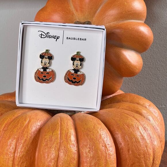 BaubleBar Jewelry - BaubleBar Disney Collab Mickey Mouse Halloween Jack O Lantern Earrings